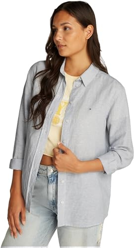 Tommy Jeans Damen Hemd Linen Relaxed Fit