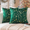 Ohok Weihnachten Gold Heißpräge Samt Kissenbezug, 2er Set Dekorativ Kissenhülle Deko Sofakissen Couchkissen Zierkissenbezüge für Sofa Wohnzimmer Schlafzimmer (Dunkelgrün Hirsch, 45x45 cm)
