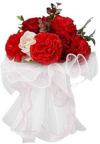 Asudaro Bouquet da sposa bouquet da sposa – bouquet rose in fiori stabilizzati, bouquet da matrimonio, romantico, bouquet rosa, matrimonio squisito per fidanzamento, matrimonio, compleanno, 29 x 22 cm