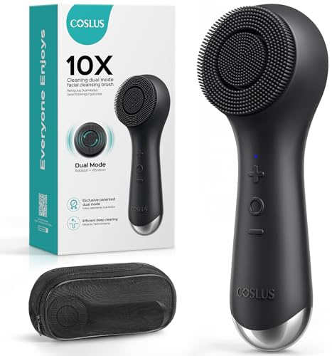 COSLUS FBS03 Face Scrubber Facial Cleansing Brush, Patented Design, Black