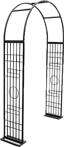 Kanduo Rosenbogen Metall Neues chinesisches Gitter-Klettergitter, Gartenbogen, Gartenmondblume, grüner Pflanzenhalter, Außendekoration Gartenlaubenbogen(180x40x230cm)