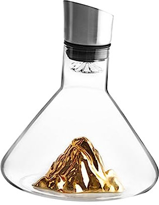 Amosfun 1pc Iceberg Decanter Red Wine Decanter Wine Bottle Aerator Whiskey Wine Decanter Ball Wine Simple Decanter Handheld Wine Decanter U Shape Wine Decanter Crystal Golden