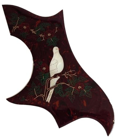 Scratchplate Akustikgitarre Schlagbrett Für Akustikgitarre Selbstklebend Dove-Schlagbrett Kolibri Braun Schwarz Dicke 2 Mm Für Akustikgitarre(Brown)