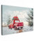 MuchoWow© Impression sur Toile Decoration Murale Peinture 90x60 cm Tableaux Decoratifs Muraux Déco Chambre Tableau Salon Voiture - Rouge - Cadeaux - Hiver - Neige - Noël