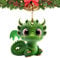 Wuyooprt Dinosaurier-Baumschmuck, Acryl, 2D, schöne grüne Weihnachtsbaum-Tierdekoration, bezaubernder grüner Dinosaurier, Auto-Innendekoration