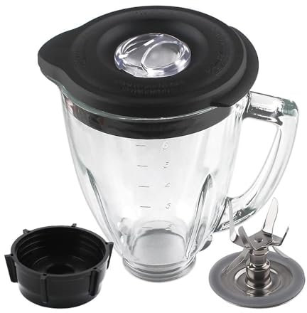 zoubeqie Compatible For Joyparts Replacement Parts 6-Cup Glass Jar With Blade, Compatible For Oster Blenders Kitchen Auxiliary Mixer Accessories