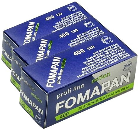 Foma Fomapan 400 ISO Films négatifs Noir et Blanc 120 (Lot de 3)