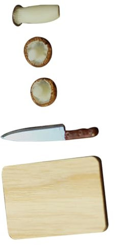 ifundom Realistic Miniature Board Set 5pc Mini Chopping Boards Mushrooms for Miniature Kitchen Scene Doll House Dec