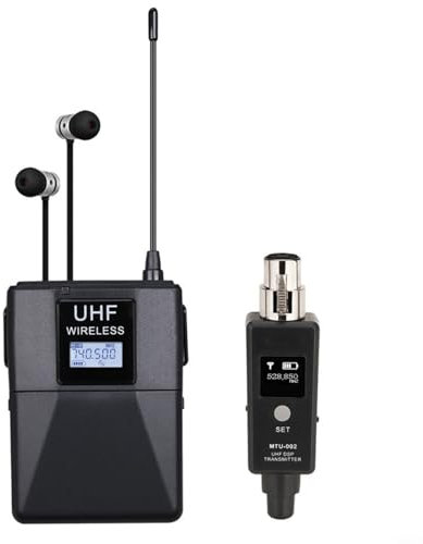 FUANA UHF Wireless In-Ear Monitor Sistema 20 Canali Trasmettitore Audio Professionale Ricevitore Set per la Registrazione Live Performance