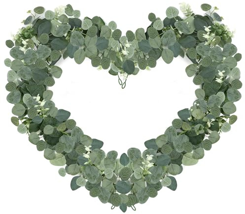 2 Stück Künstliche Girlanden Eukalyptus180cm, Eukalyptus Deko Hängend Grüne Blätter Deko, Blätter Girlande für Hochzeit Party Garten Festival Dekorationen
