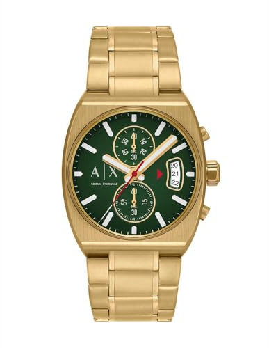 Armani Exchange Uhr für Herren, Quarz Chronographenwerk und 40 mm Gehäusegröße mit Edelstahlarmband
