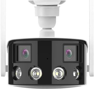 KVBRUI Telecamera IP Wi-Fi 8MP 4K a Doppio Obiettivo, grandangolo 180°, Protezione di Sicurezza, rilevamento Umano Tramite intelligenza Artificiale(8MP No SD Card)