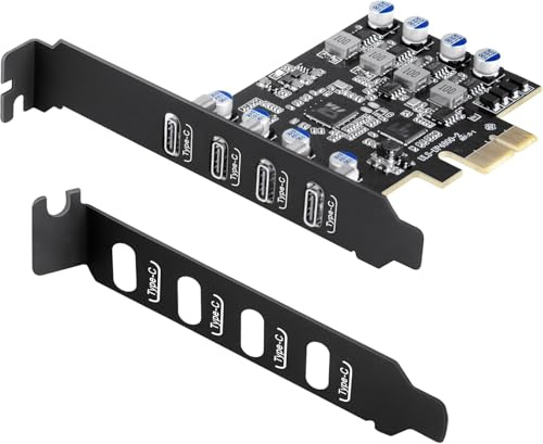 USB C PCIe Karte 4-Port, USB 3.0 Karte 5 Gbit/s mit Low Profile-Halterung für Desktop-PC