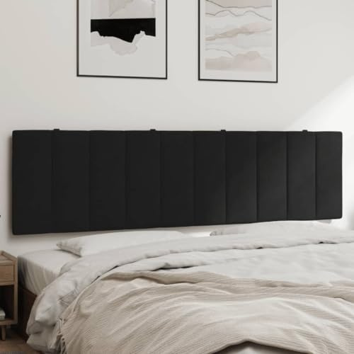 QJBSAVVA Hanko Kopfteil 180 cm Schwarz Samt mit Schaumstoff Rückenlehne für Bett Modernes Design und Bequeme Unterstützung für Schlafzimmer und Gästezimmer