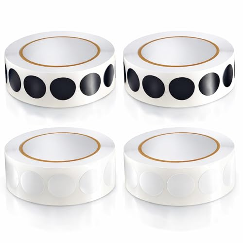 Xiciki Lot de 3000 pansements noirs et blancs - 19 mm - Pour accessoires de tir sportifs, bricolage, calendrier, rangement, planificateur