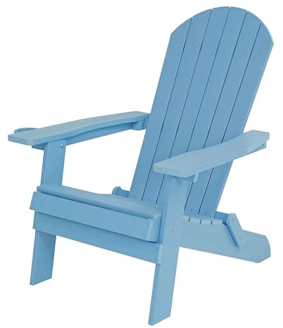 AXI Claire Adirondackstuhl aus Kunststoff in Hellblau | Gartenstuhl/Loungestuhl/Adirondack Stuhl/für 1 Person mit Armlehnen & hoher Rückenlehne | 84,5 x 77 x 95,5 cm