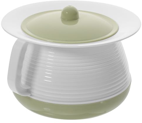 DOITOOL Pot D'urinoir en Plastique Épais Blanc Portable Couvercle, Accessoire Wc Pratique pour Chambre Adulte et Apprentissage Propreté Réutilisable