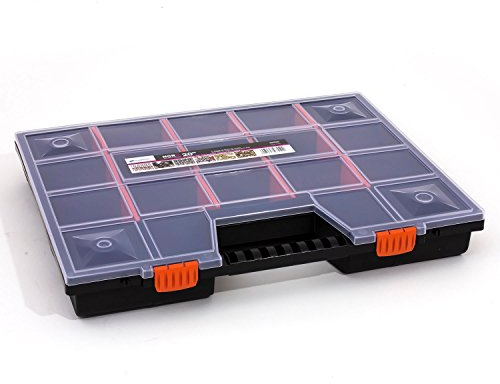Sortierkasten Sortimentskasten schwarz Deckel transparent 490 x 390 mm Organizer