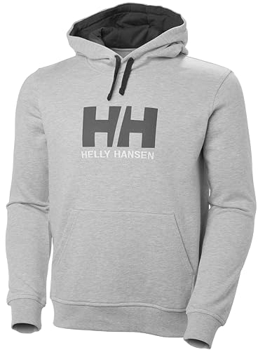 Helly Hansen Hombre Sudadera con Capucha HH Logo, Gris melange, S