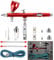 ABEST New Professional 0.2mm .3mm .5mm Dual Action Airbrush Spray Paint Gun Kit Complete Set for General-Purpose Art-and-Craft Projects Model-Railroad Detailing R/C Car Bodies Plastic Kits