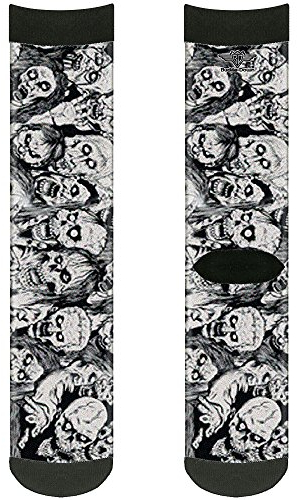 Buckle-Down Unisex-Erwachsene Socks Zombie Skulls Sketch Crew Ruckscke, Mehrfarbig