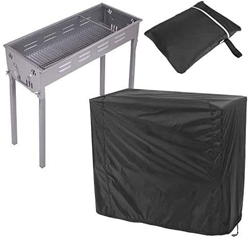 Grill Abdeckhaube, Gasgrillabdeckung OMorc Grillabdeckung Wasserdicht BBQ Cover Schutzhuelle Haube Grill Abdeckplane für Brinkmann, Char Broil, Holland and Jenn Air —Schwarz(170x61x117cm)