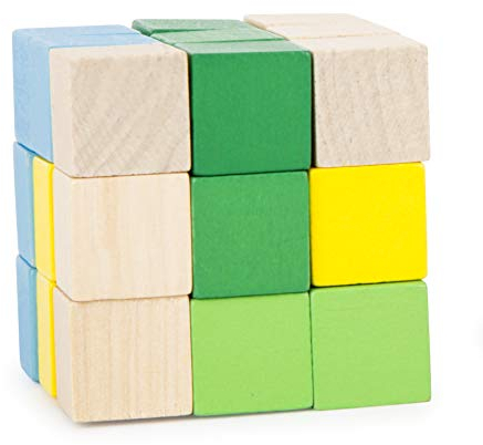 small foot Konstruktionswürfel blau-grün aus Holz, 100% FSC-Zertifiziert, trainiert die Geschicklichkeit, Art.-Nr. 11142