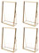 HomeDecTime 4pcs Cadre Photo en Laiton Verre Transparent Rétro Style d'art Peinture Broderie Ecriture - #2