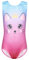 ZNYUNE Mädchen Turnanzug Ärmellos Kinder Gymnastik Trikot Bunt Stoffdruck Gymnastikanzug 229 PinkCat 6A