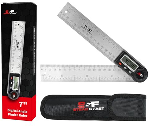 S&F STEAD & FAST Digital Angle Finder Tool with Case, 7 Inch / 200 mm