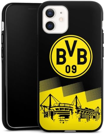 Silikon Hülle kompatibel mit Apple iPhone 12 Case schwarz Handyhülle BVB Borussia Dortmund Stadion