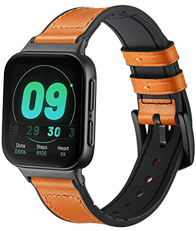 Shieranlee Cinturino per Oppo Watch 46mm Cinturino,Orologio in Vera Pelle di Vitello di Ricambio Cinturino Impermeabile con Motivo per Oppo Watch 46mm