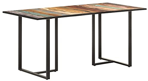 vidaXL Esstisch Industriestil Küchentisch Esszimmertisch Speisetisch Holztisch Tisch Esszimmer Küche 160cm Altholz Massiv Eisenbeine