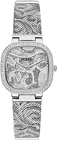 GUESS Damen-Uhren Analog Quarz One Size Silber 32019893