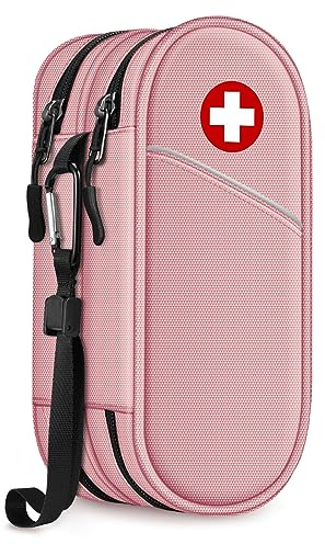 SITHON EpiPen Medical Tragetasche, tragbare Doppelschicht Notfalltasche Isolierte Medikament Tasche Organizer für 2 EpiPens, Asthma-Inhalator, Anti-Histamin, Auvi-Q, Allergy Medicine Essentials
