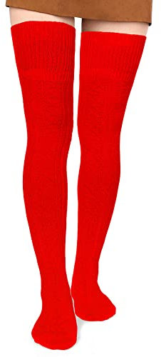 Moon Wood Calze Autoreggenti Donna Lunghe Cotone Termico Calze Alte Sopra Ginocchio Spesse Calde Stile Sexy Stivali San Valentino Rosso natalizio