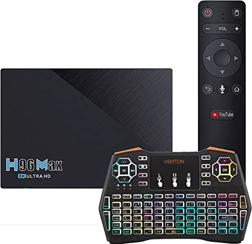 LIROM Android 11.0 TV Box 8GB+128GB, H96 MAX TV Box RK3566 Quad-Core 64Bit Cortex-A55 CPU 2.4Ghz/5Ghz WiFi 8K 4K Resolución Ultra HD BT4.0 1000M Ethernet Decodificador,4gb+32gb
