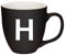 Mahlwerck Jumbotasse, selbst gestalten, große Porzellan-Kaffeetasse, matte Oberfläche, Tasse mit Buchstabe Monogramm, Initiale A-Z, Geschenk, 400 ml, Design Letter, schwarz - H