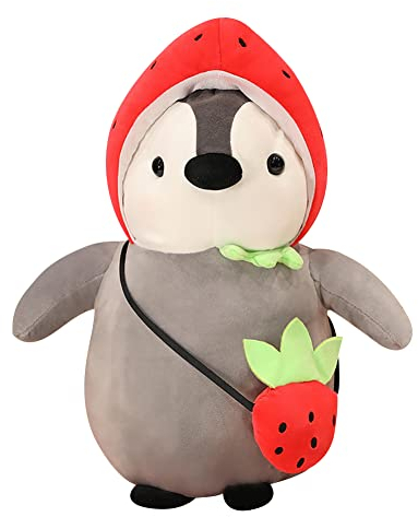 Uposao Pinguin Kuscheltier,25cm Lustige Niedliche Klein Pinguin Flauschiger Stofftier zum Spielen Plüschtier Gefüllte Puppe Weich Spielzeug Plüsch Kissen Geschenk für Mädchen, Jungen & Babys,Rot