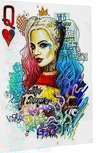 MagicCanvasArt Harley Quinn Kunst Queen Leinwandbild 1- teilig Hochwertiger Kunstdruck Wandbilder – A4009, Größe: 60 x 30 cm