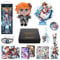 MOTAO Genshin Impact Box Tartaglia Merch Set - Puppe, Poster, Kissenbezug, Standfigur, Armband, Abzeichen, Schlüsselanhänger, Kartenhülle, 30 Lomo Karten, 50 Aufkleber (Tartaglia)