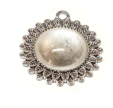 8 Teile 4 Stück Charm Leere Lünette Tablett Medaillons Metall Anhänger Fassungen Schmuck Runde 4 Stück Klar Glas Cabochon Bastelset
