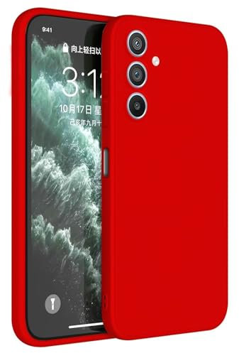 Topme Coque pour Samsung Galaxy A54 5G (6.4 inches) Etui Housse, Protecteur de Peau en Silicone TPU - Rouge de Chine