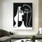 Schwarz-weiße Wandbilder, abstrakte Einfachheit, Pablo Picasso, Kuss, Leinwand, Gemälde, Poster, Wohnzimmer, Wohnkultur, 50 x 70 cm, rahmenlos