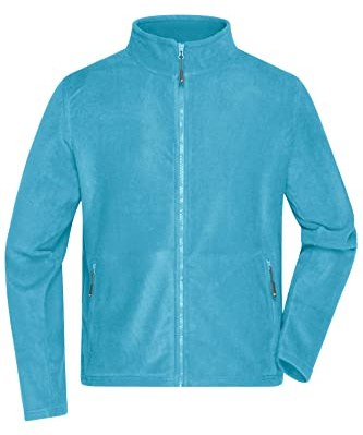 James & Nicholson Herren Microfleece Jacke - Klassisch geschnittene Jacke aus pillingfreiem Microfleece | Farbe: turquoise | Grösse: XL