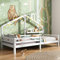 Hausbett Kinderbett Jugendbett 90x200 mit Ablageregal Kaminform Weiß vielseitiges Holz Kinderbett für Jungen & Mädchen