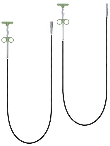 sourcing map 2 herramientas flexibles de recogida de garras de 35 pulgadas, 4 garras, gancho de limpieza de alcantarillado de acero inoxidable para desatascar fregadero, alcantarillado, bañera, verde