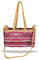 Banzaii Bolsa de verano para mujer, bolso bandolera colorido, bolso de hombro bohemio de paja para el mar, tejido a mano Ibiza Fucsia