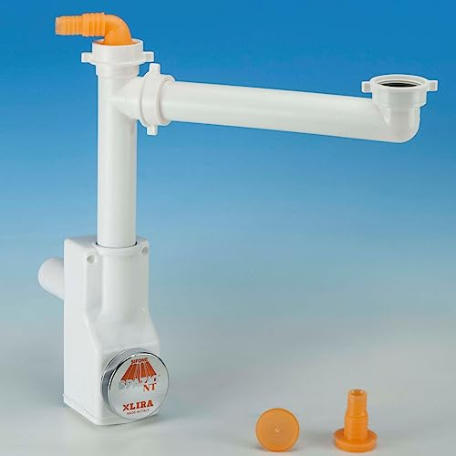 SOTECH Raumsparsiphon mit Revisionsöffnung u. Geräteanschluss, 40-50 mm, weiß, Raumsparsiphon, Ablaufgarnitur für Küche und Bad