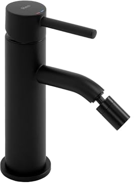 Rea Robinet de bidet Lungo Black Mitigeur monocommande en Laiton pour WC Toilette Salle de Bain (Noir)